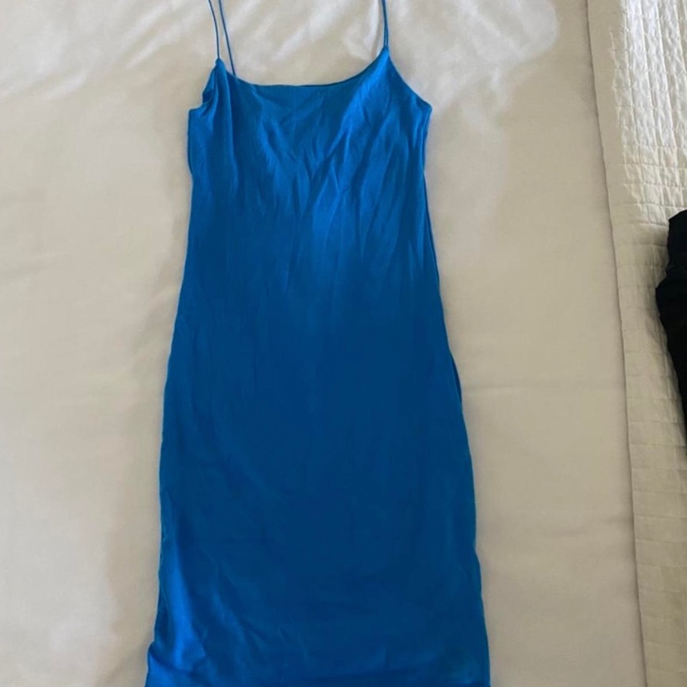 Zara Bright Blue Women’s Body con Dress (Size Medium)